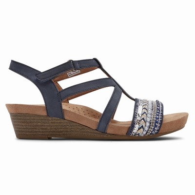 Rockport Cobb Hill Hollywood Slingback Wedges Damen Blau HOR-592781
